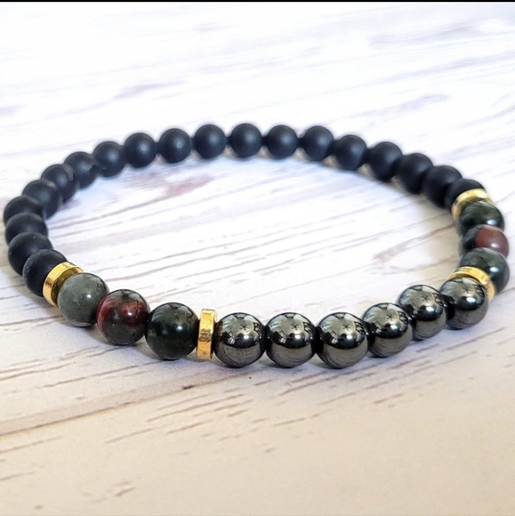 Other - African Bloodstone/ Hematite/ Obsidian Bracelet
